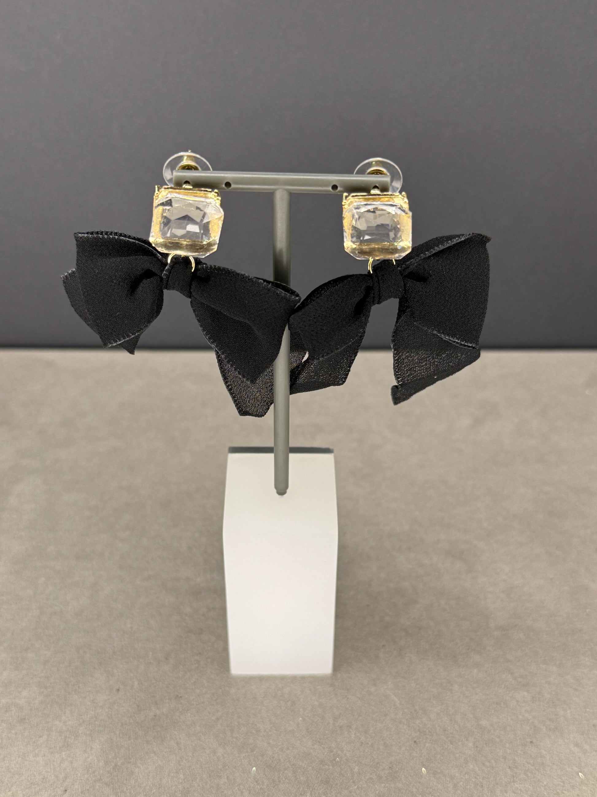 Black Bow Earrings