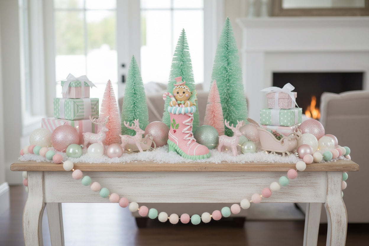 Pastel Pink Gingerbread Boot – Cotswold Christmas Cottage