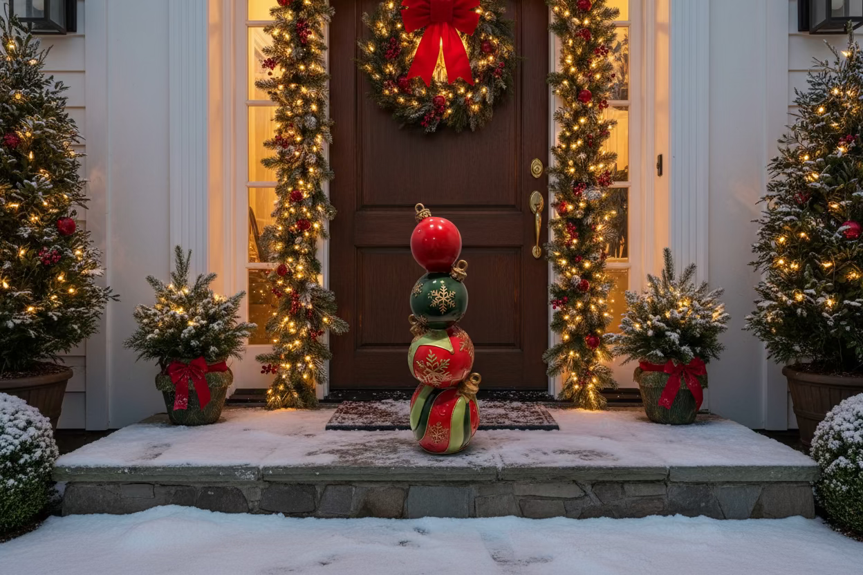 Bauble Stack 4 Bauble Stack (Red & Green) – Cotswold Christmas Cottage